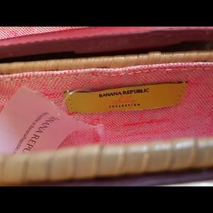 Vintage Banana Republic straw Milly collection clutch